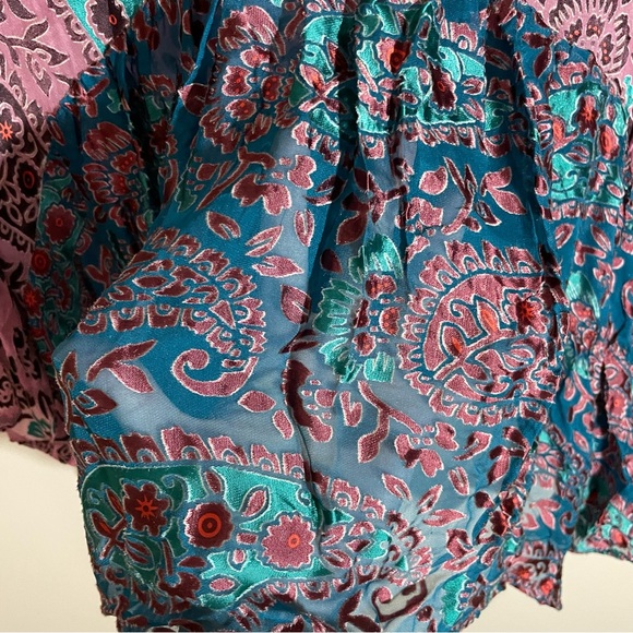 Anthropologie Valo Velvet Burnout Paisley Blouse - Picture 7 of 8